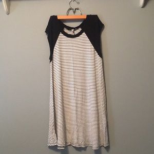 T-Shirt style Black and White Striped Dress